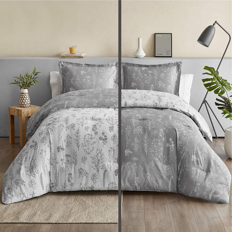 Bedsure reverse side solid light grey detail offering a calm coordinated look