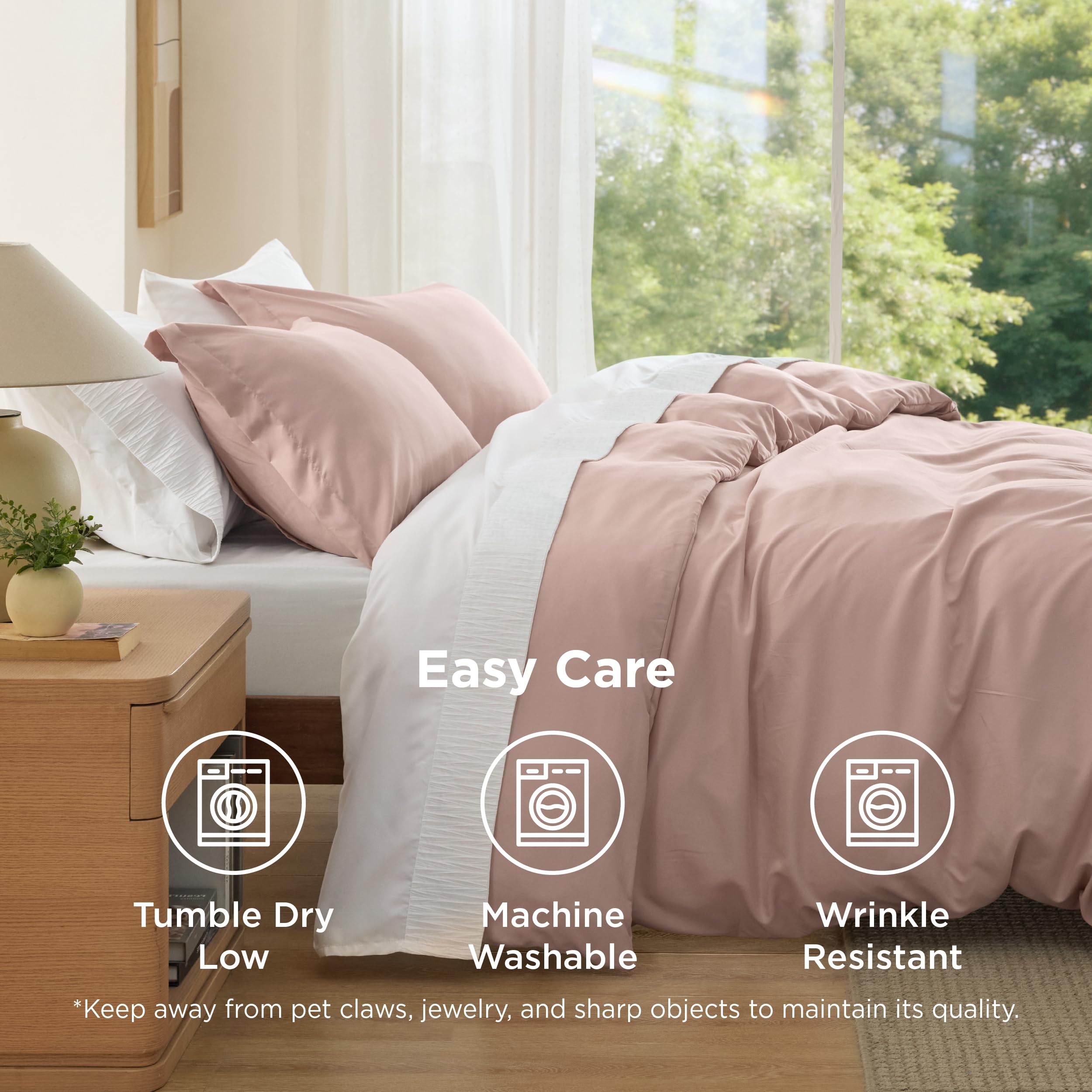 Bedsure duvet cover draped to show lightweight fall and breathable comfort