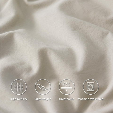 Bedsure made bed in bedroom setting showing stylish linen-like look and comfort