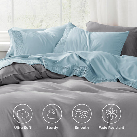Bedsure microfiber texture close-up demonstrating soft breathable surface