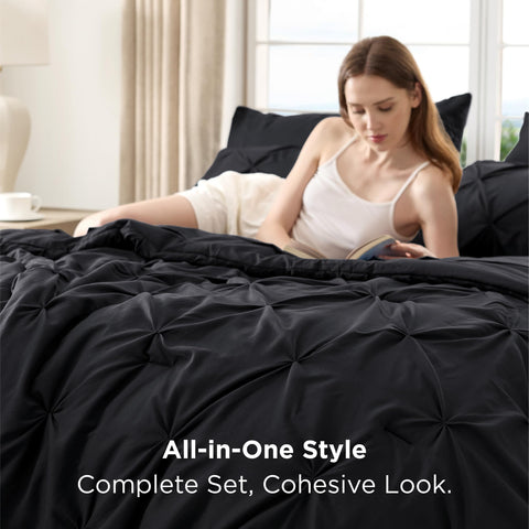 Bedsure microfiber close-up texture demonstrating soft, quiet comfort