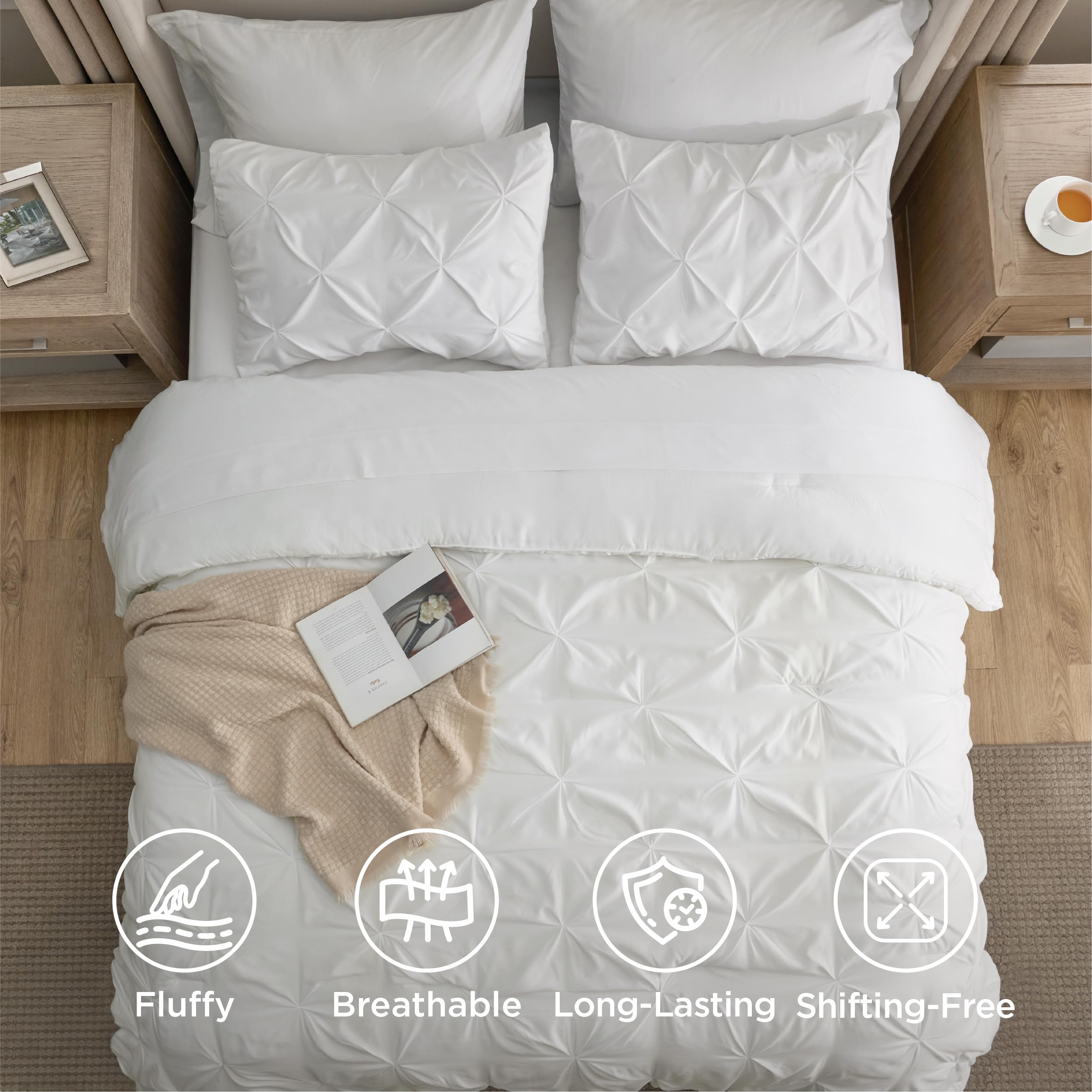 Bedsure microfiber closeup texture revealing ultra-soft brushed fabric for quiet, comfortable sleep