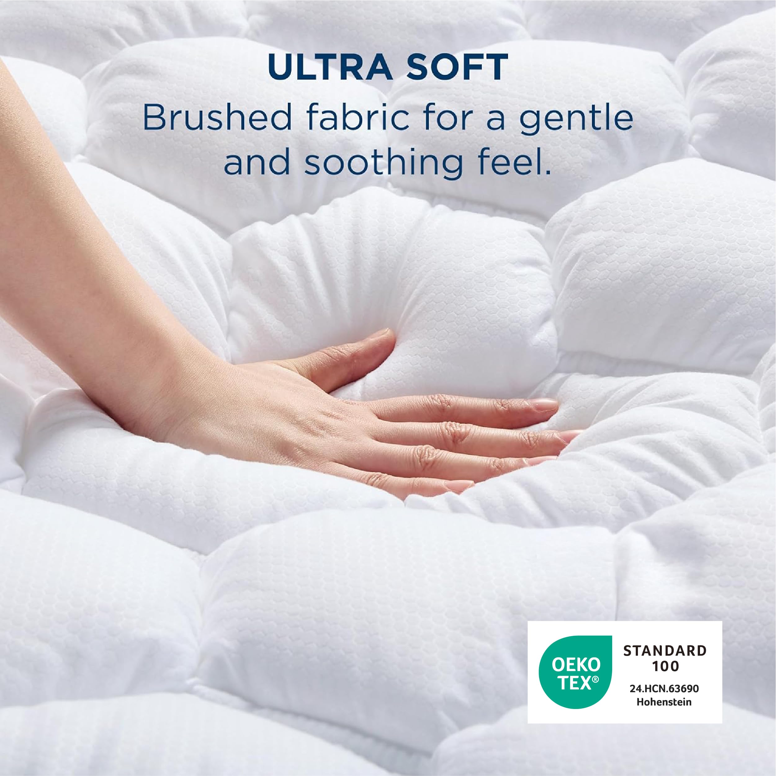 Bedsure microfiber cover close-up highlighting soft brushed texture for quiet comfort