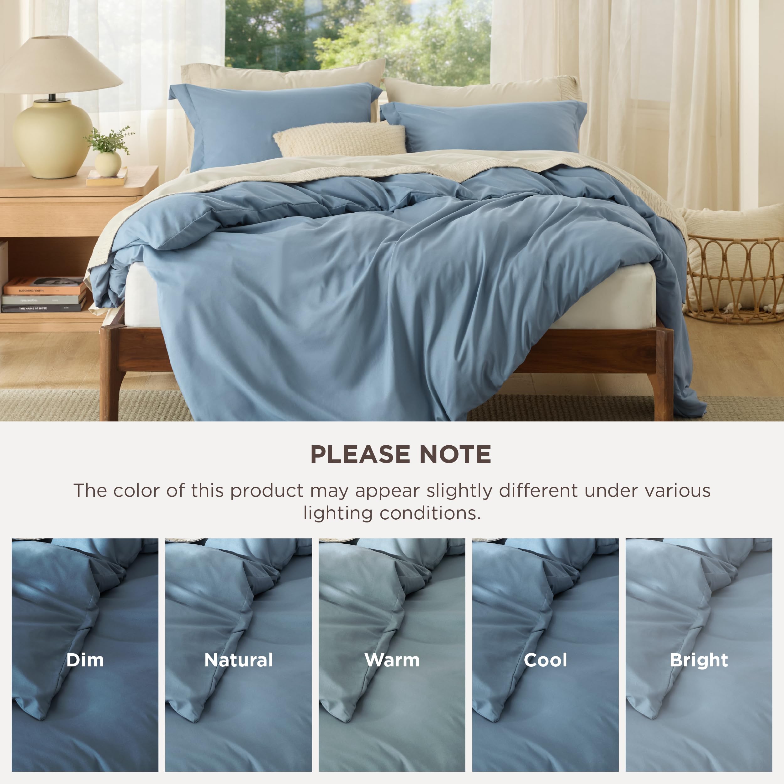 Bedsure matching pillow shams displayed with neat edges and smooth finish