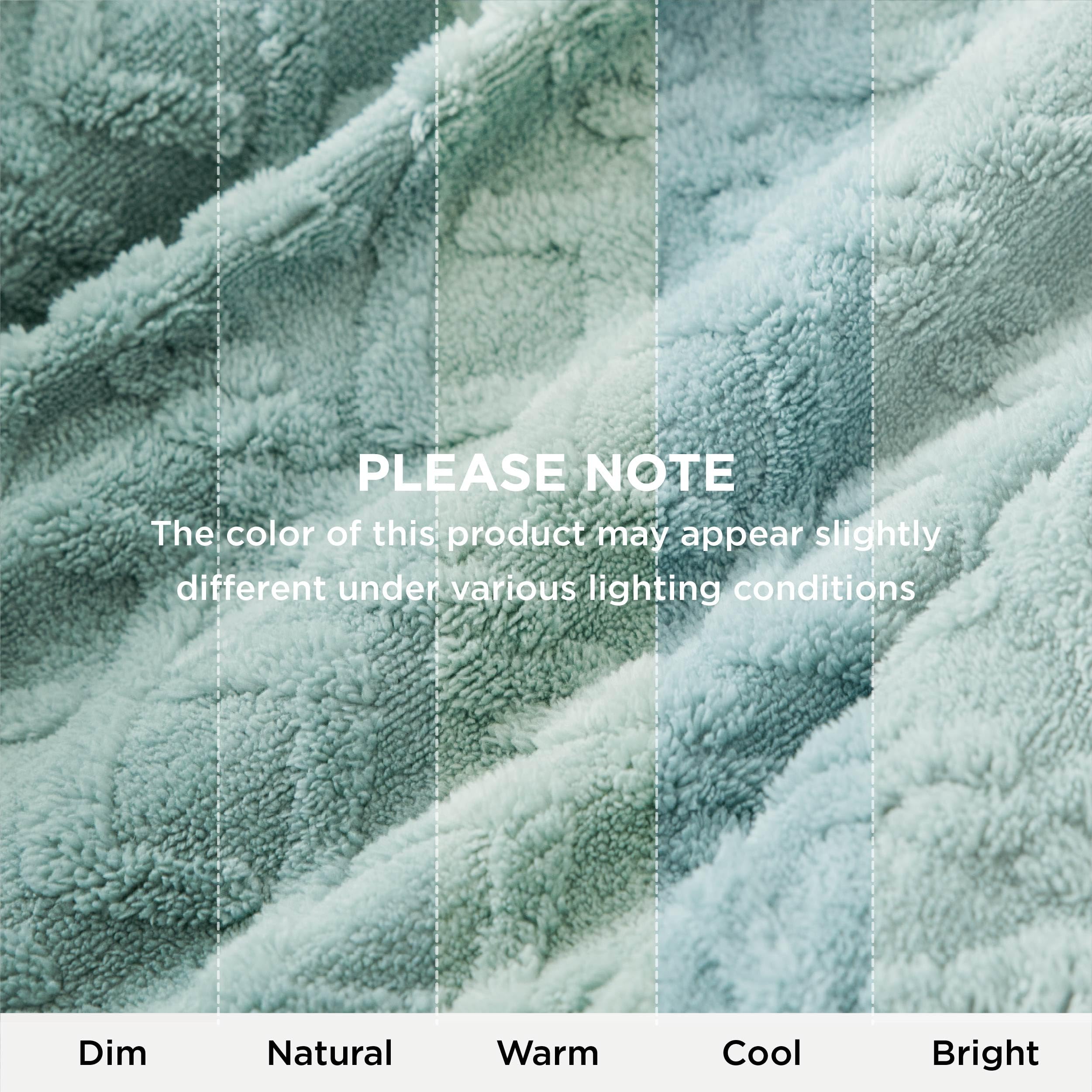 Bedsure mint blanket seam stitching close-up showing durable construction
