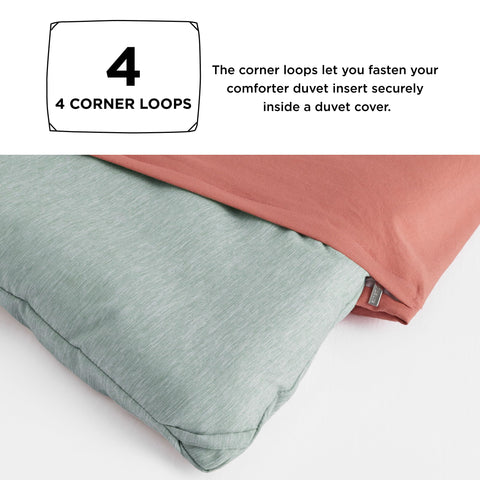 Bedsure corner loop detail showing secure attachment option for duvet covers and stability