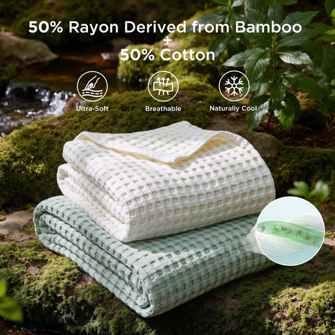 Bedsure blanket spread on king bed offering cool coverage and style
