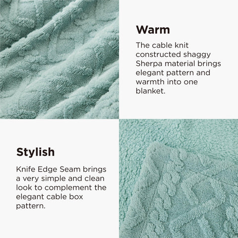 Bedsure mint blanket draped on sofa showing cozy living room comfort