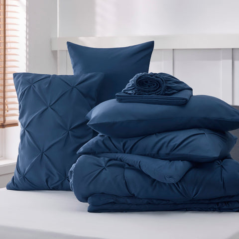Bedsure navy blue color swatch showing deep hue and fade resistance