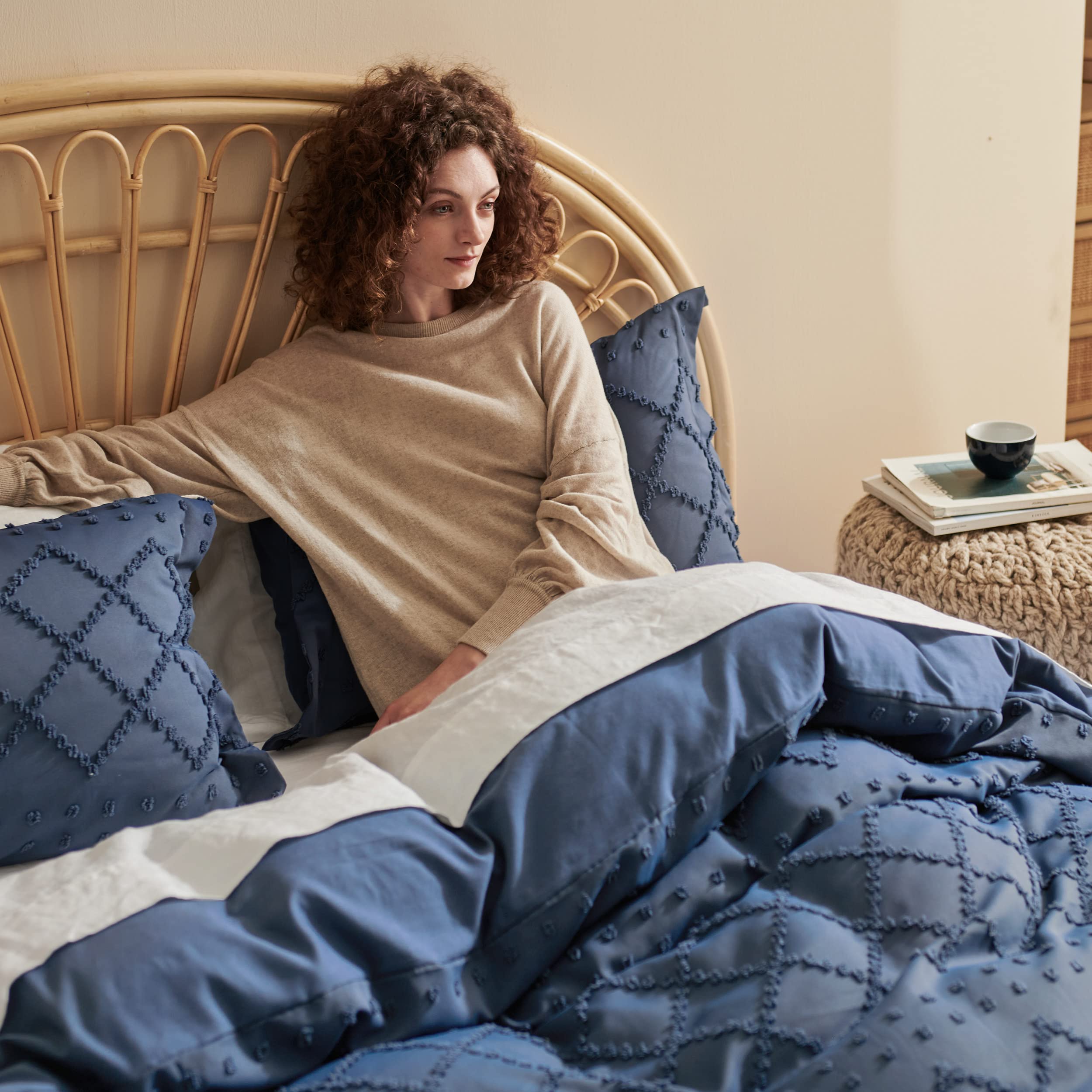 Bedsure pillow shams detail showing matching pattern for cohesive bedroom styling