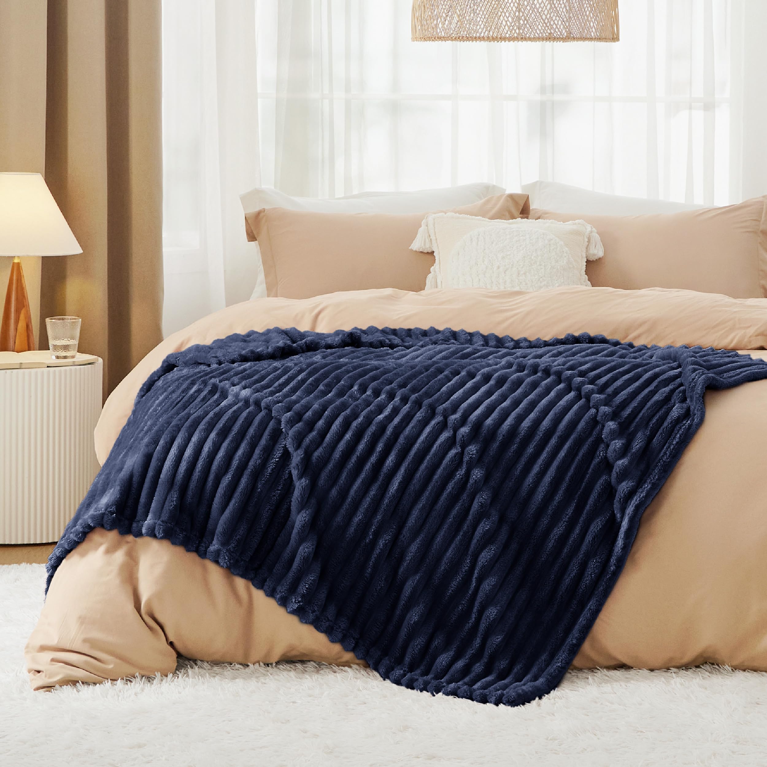 Bedsure neatly folded in packaging showing compact storage benefit
