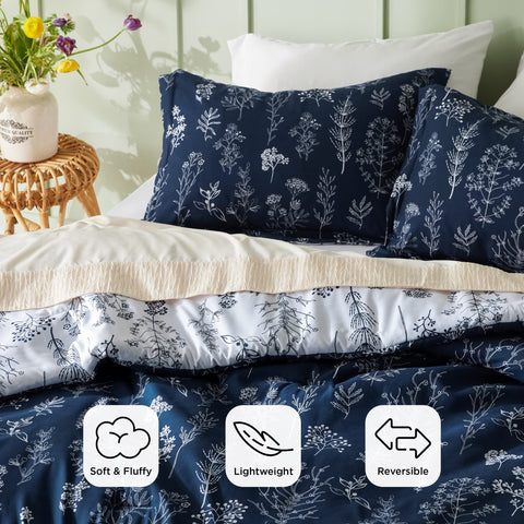 Bedsure reverse side showing contrasting colorway to change bedroom mood quickly