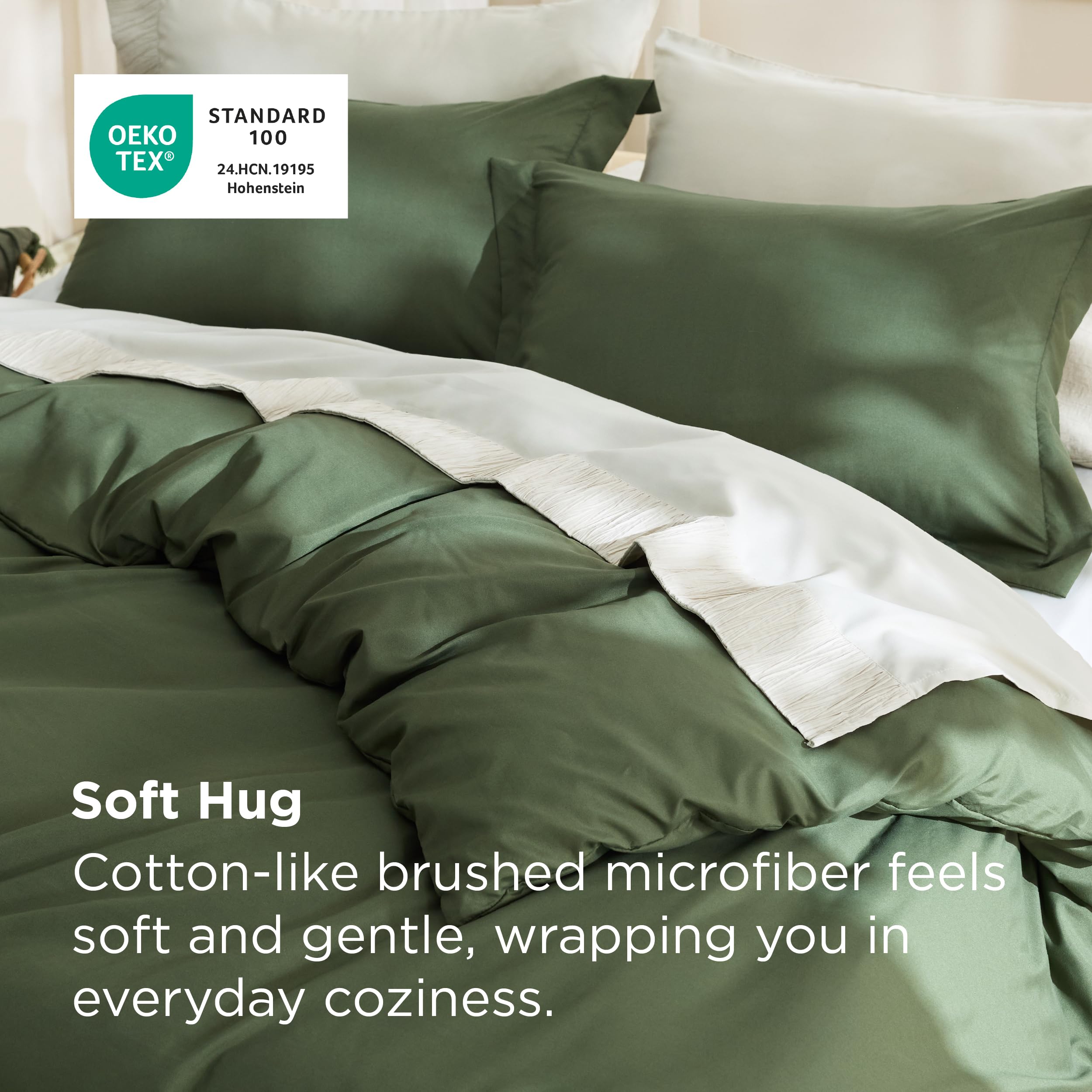 Bedsure close-up of double-brushed microfiber texture highlighting softness