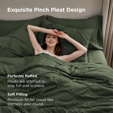 Bedsure side profile of oversized comforter showing loft and lightweight warmth