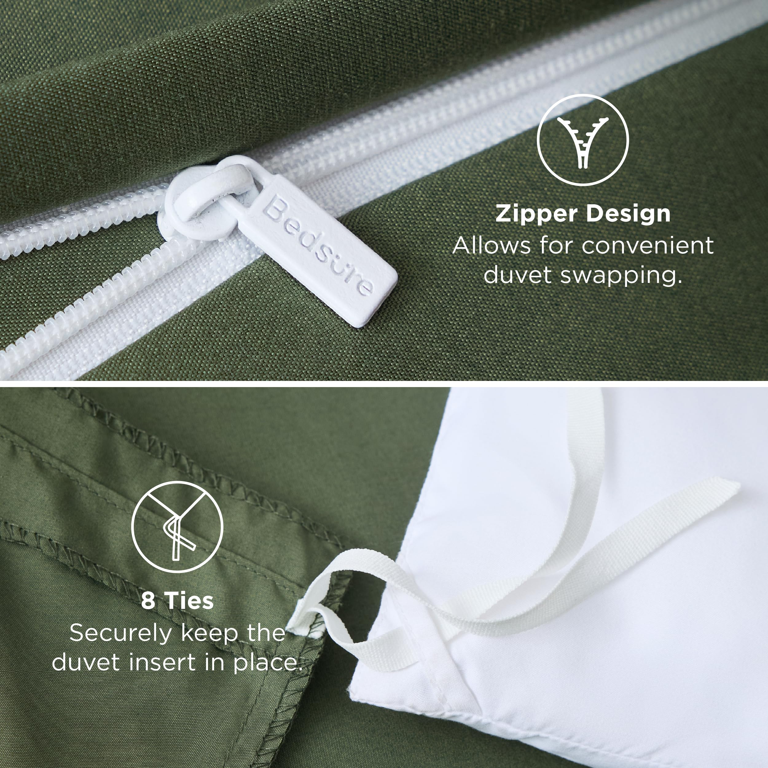 Bedsure neatly folded duvet cover set showing compact storage and travel ease