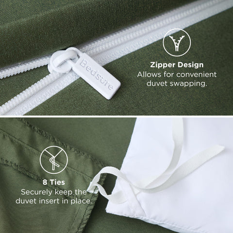 Bedsure neatly folded duvet cover set showing compact storage and travel ease