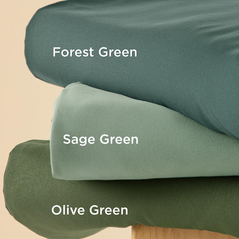 Bedsure full bed with olive duvet in a modern bedroom demonstrating calming decor
