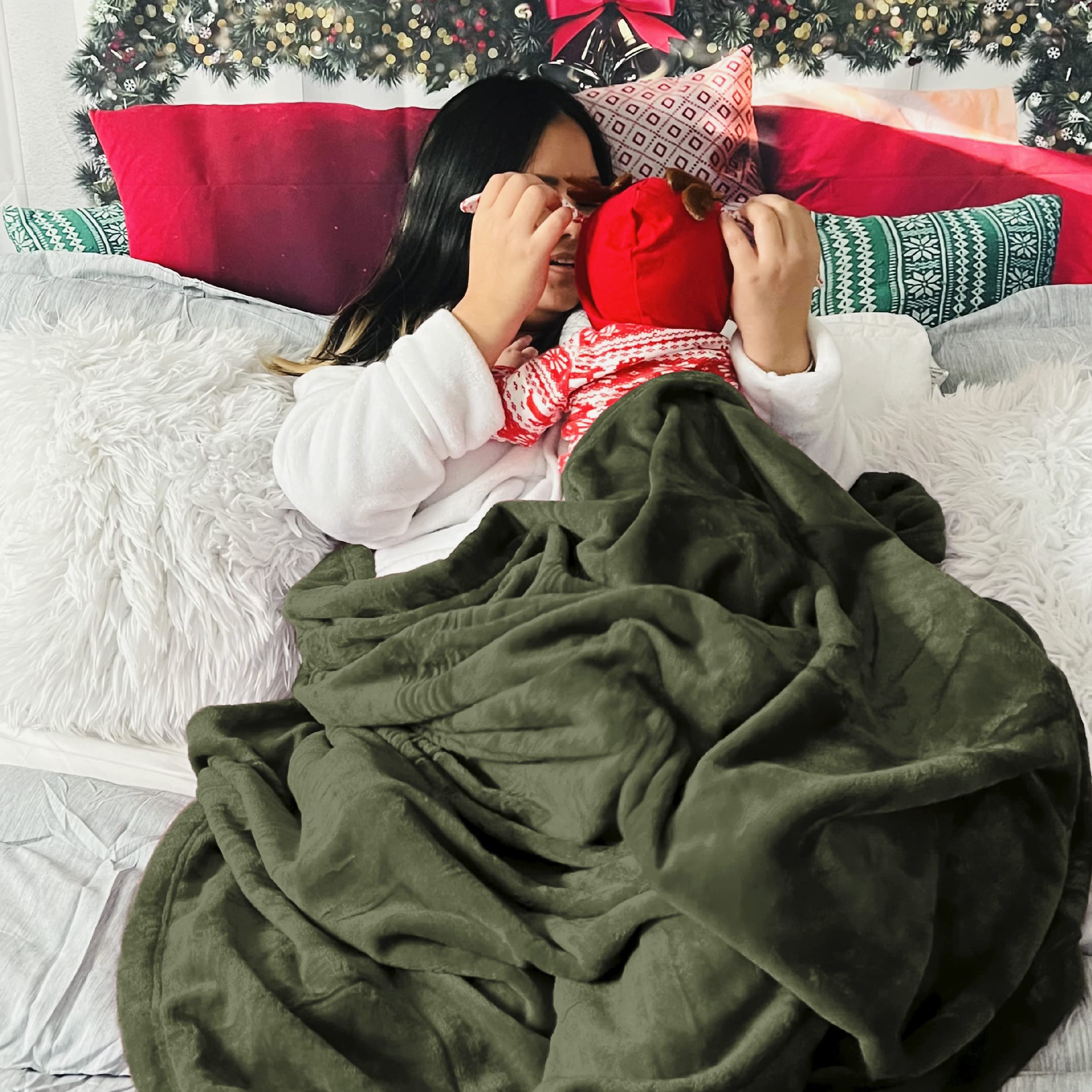 Bedsure styled on couch in living room showing decor versatility and comfort