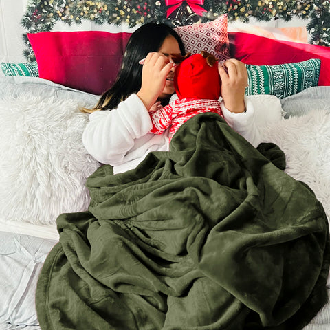 Bedsure styled on couch in living room showing decor versatility and comfort