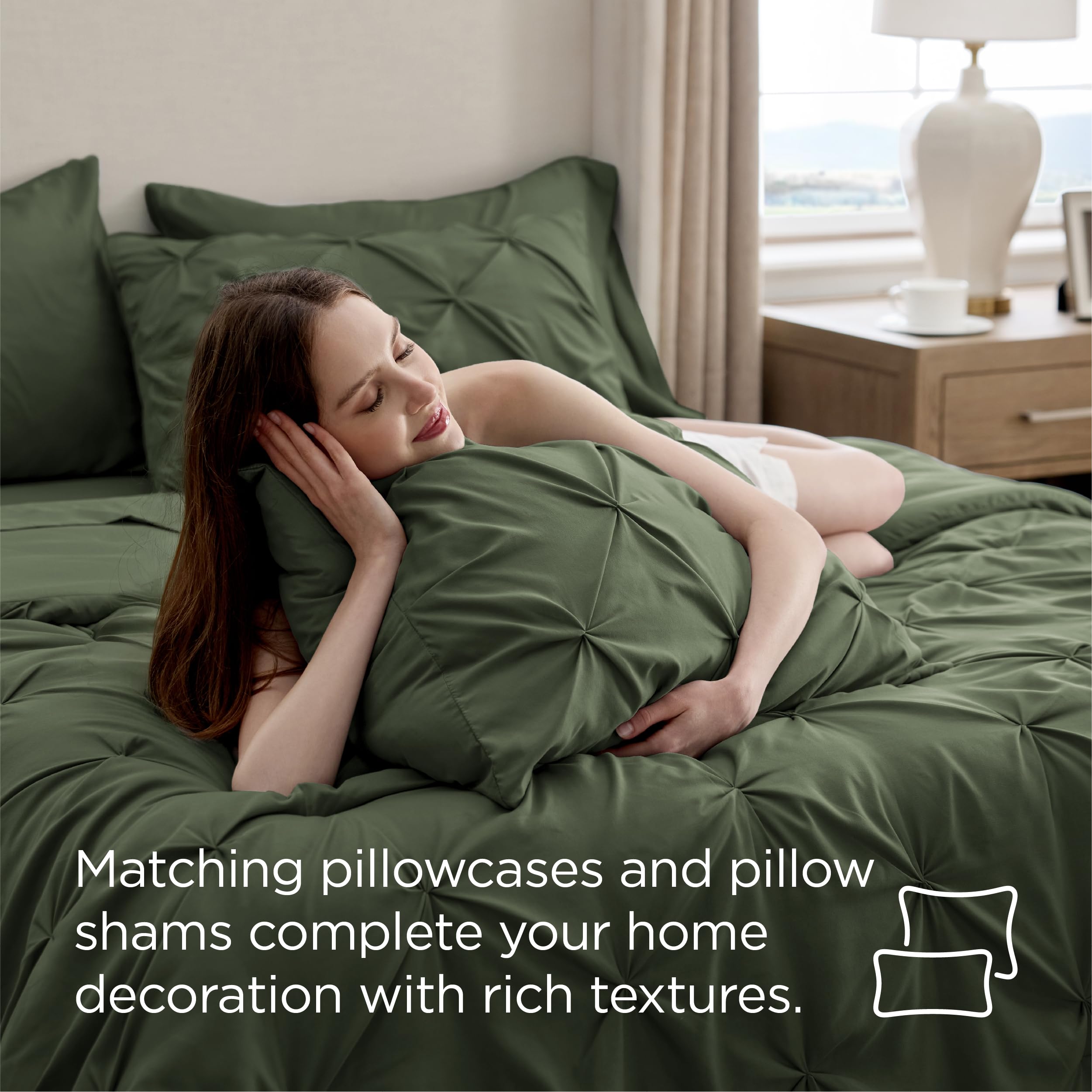 Bedsure lifestyle bedroom with set installed showing instant hotel-like bedroom upgrade