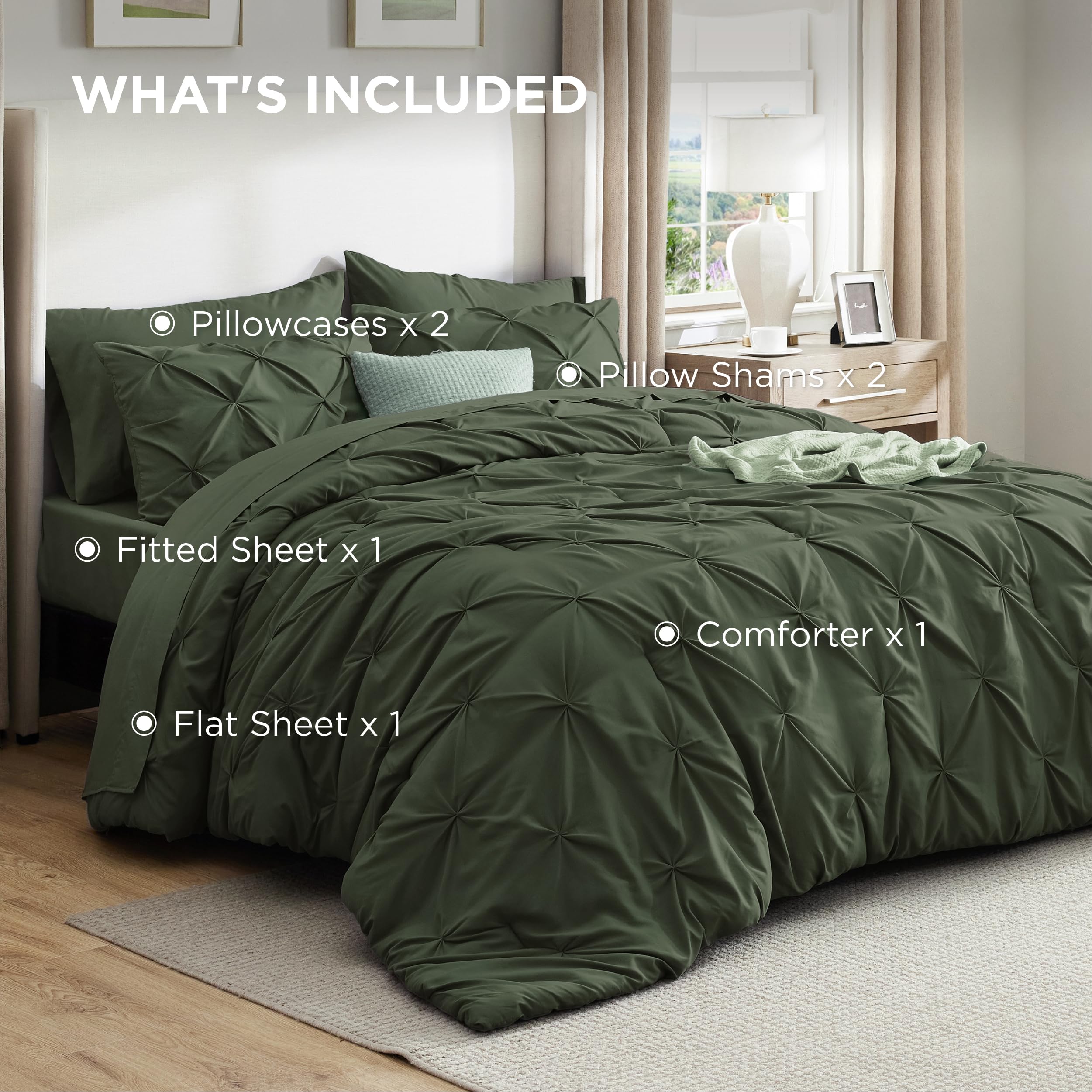 Bedsure comforter next to ruler for scale showing California King coverage and fit