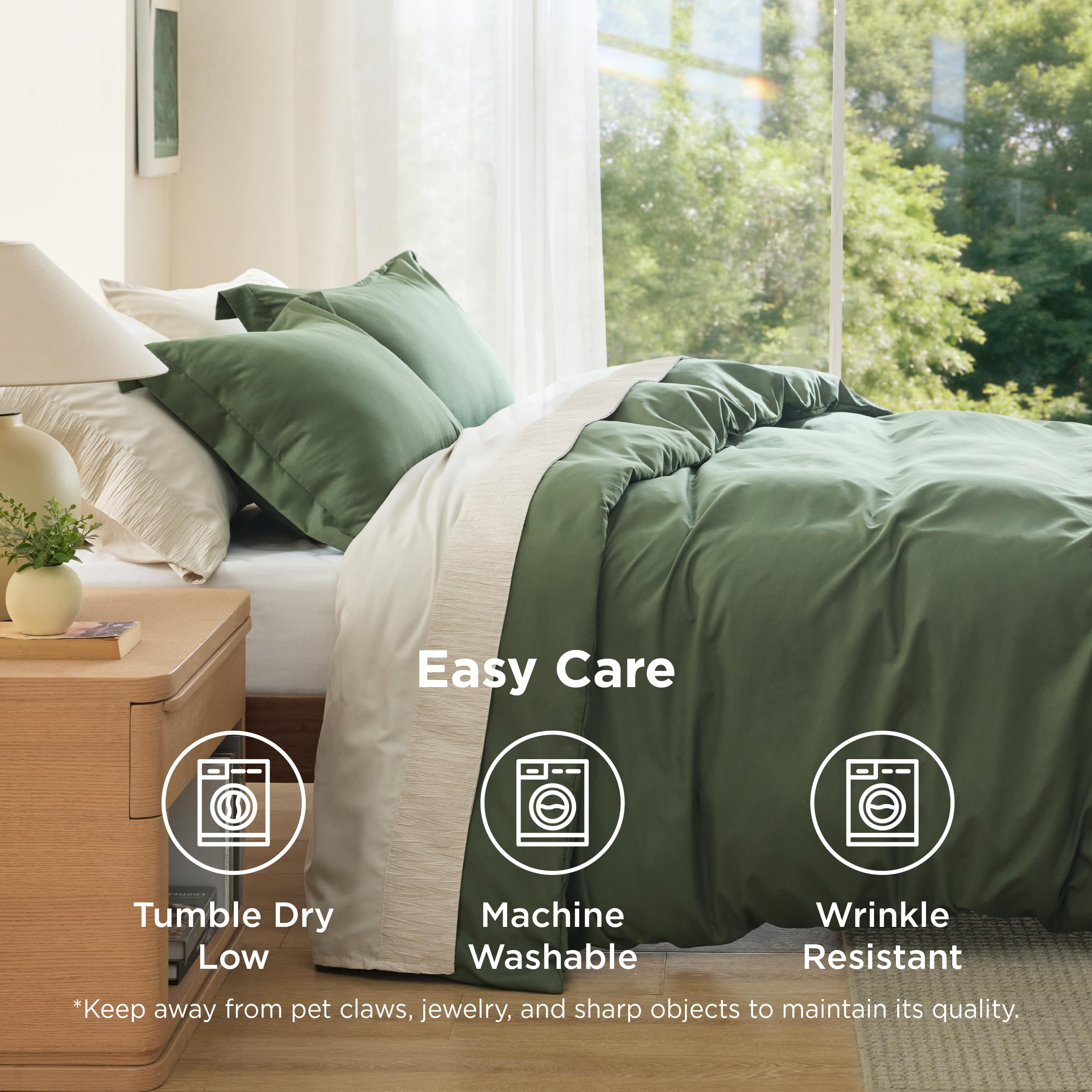 Bedsure graphic showing king dimensions 104x90 inches for proper sizing reference