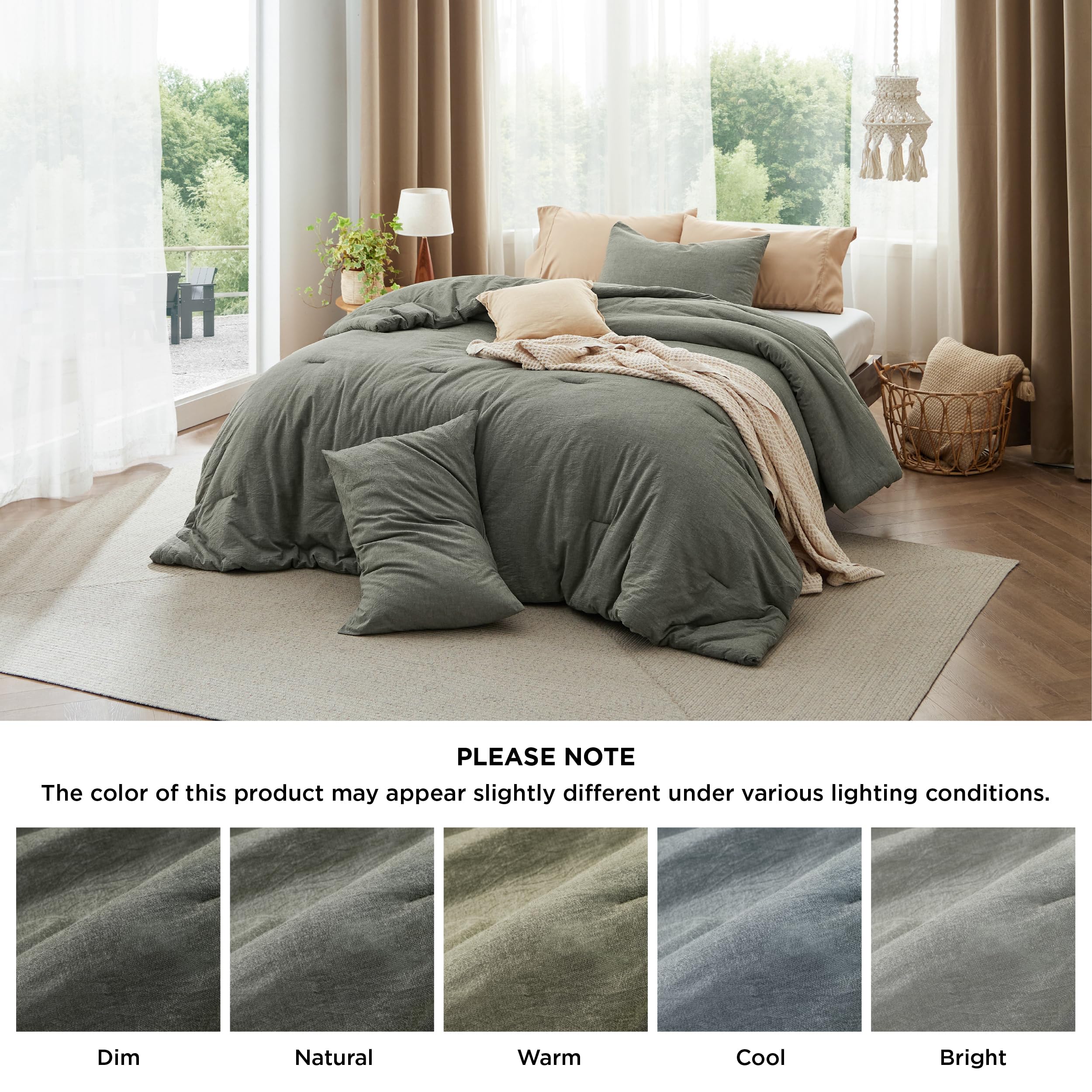 Bedsure styled on bed in bedroom demonstrating decor fit