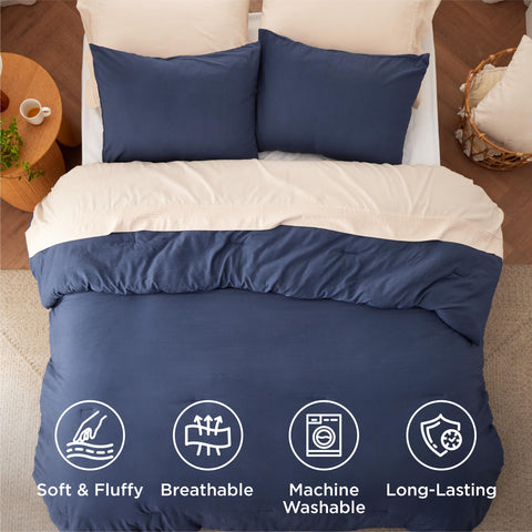 Bedsure comforter on king bed styled with pillows offering a neat drape and modern look