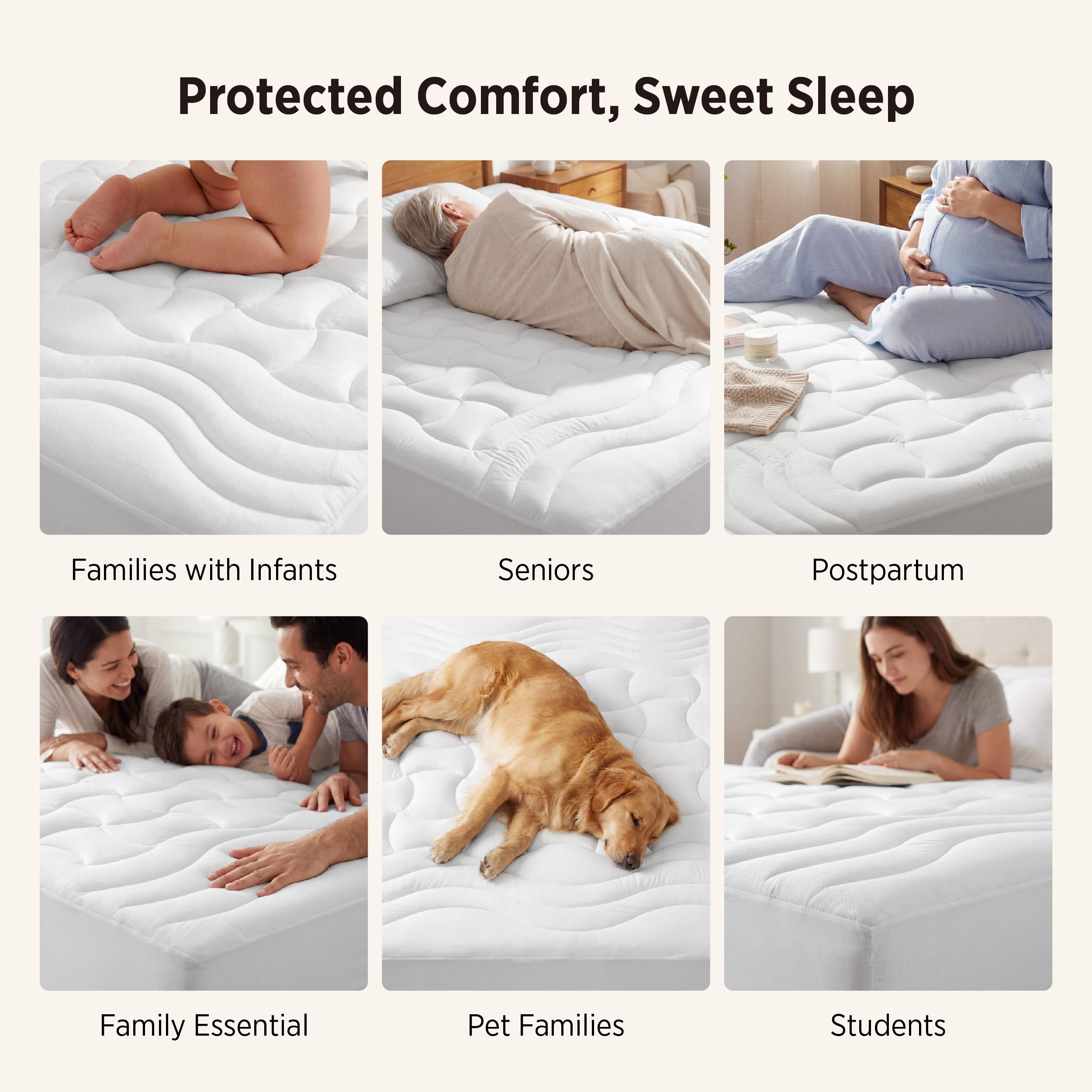 Bedsure protector on king mattress in bedroom demonstrating finished look and comfort
