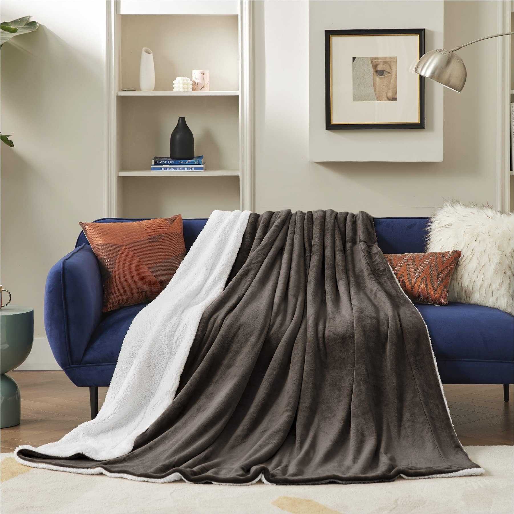 Bedsure blanket draped on sofa in lifestyle scene for relaxed warmth