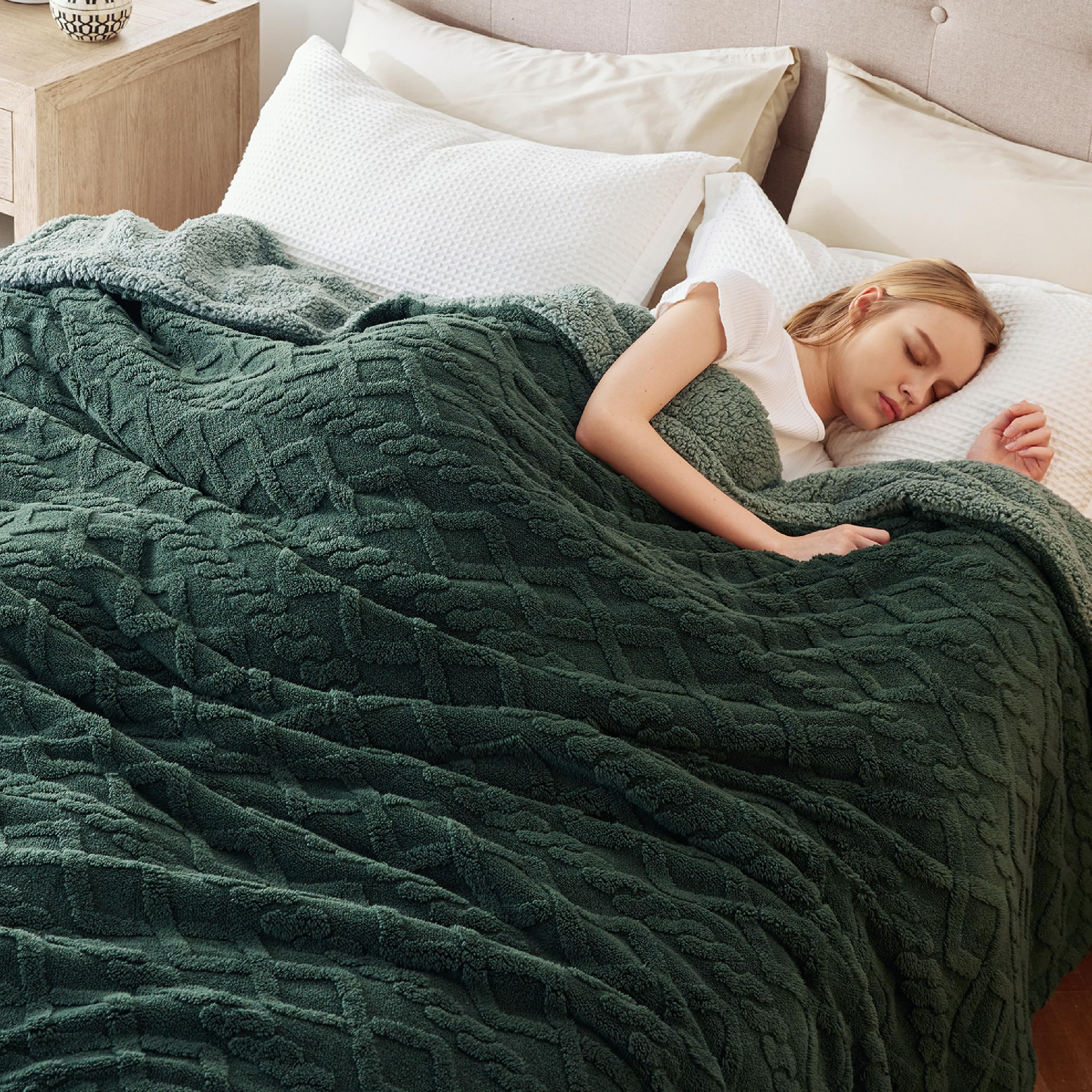 Bedsure blanket draped on sofa creating inviting living room warmth