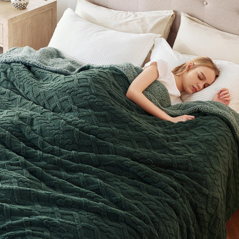 Bedsure blanket draped on sofa creating inviting living room warmth