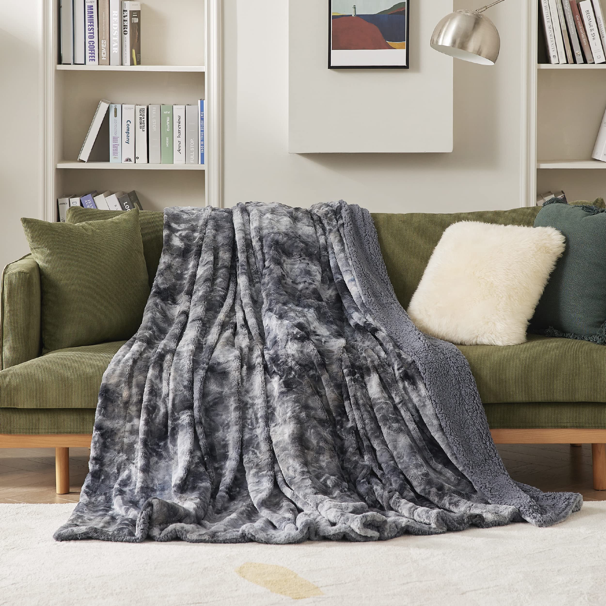 Bedsure blanket draped on sofa showing living-room warmth and decor benefit