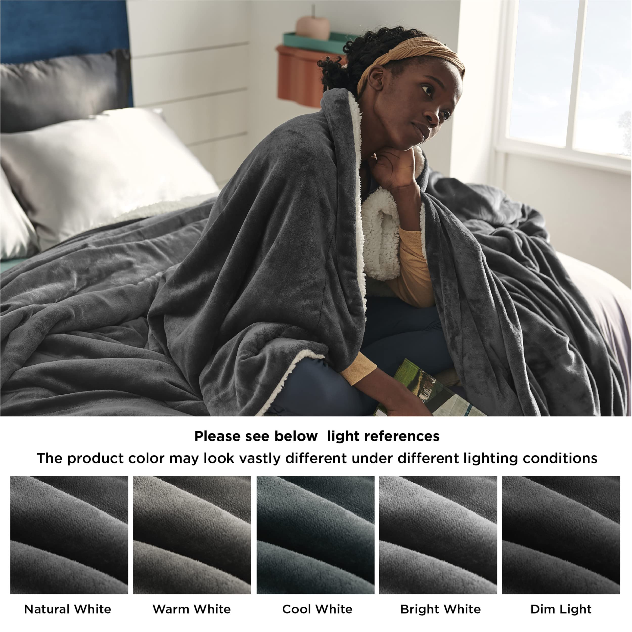 Bedsure pet friendly use showing cozy blanket protecting furniture and pets
