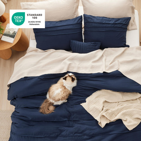 Bedsure pillow and decorative cushion styled on bed for instant decor