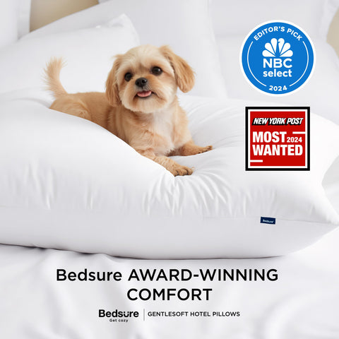 Bedsure pillow label with OEKO-TEX tag showing certified safe materials