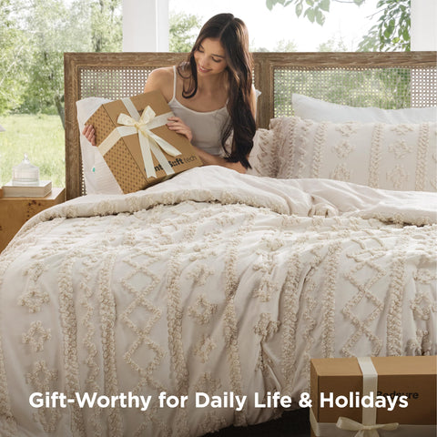 Bedsure pillow sham corner showing neat edge stitching and polished finish
