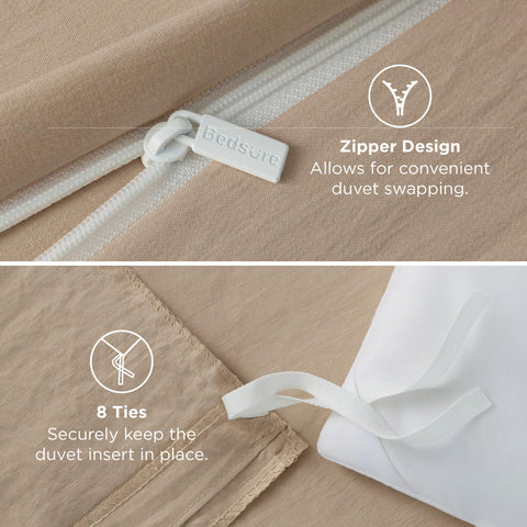 Bedsure pillow sham close-up showing matching finish and neat envelope closure
