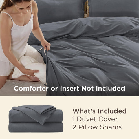 Bedsure pillow sham detail showing stitching and matching dark grey elegance
