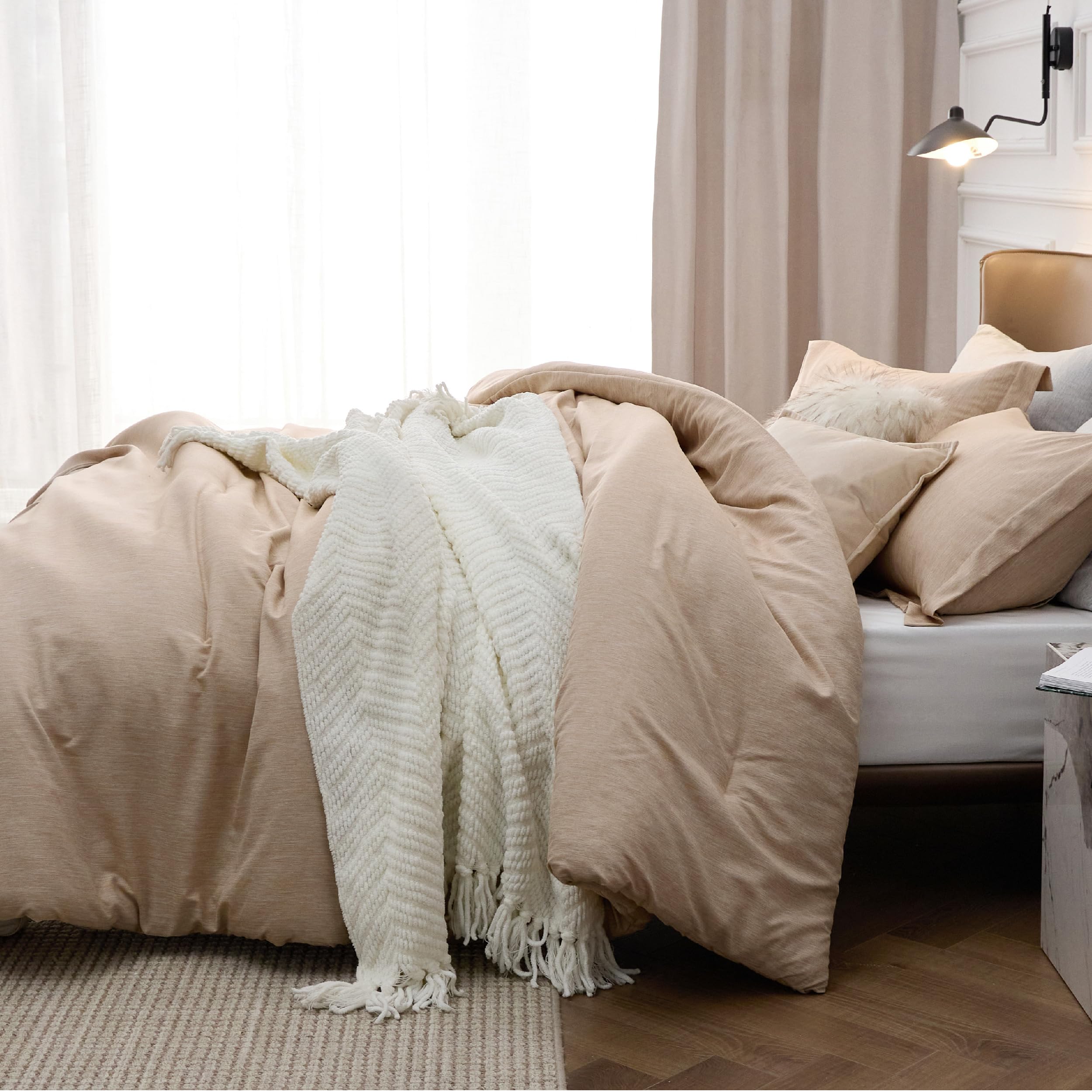 Bedsure pillow sham front showing matching finish and coordinated bedroom look