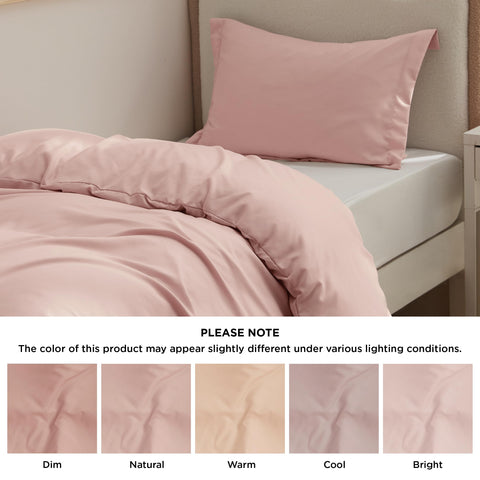 Bedsure pillow sham front view matching blush cover for coordinated bedding set