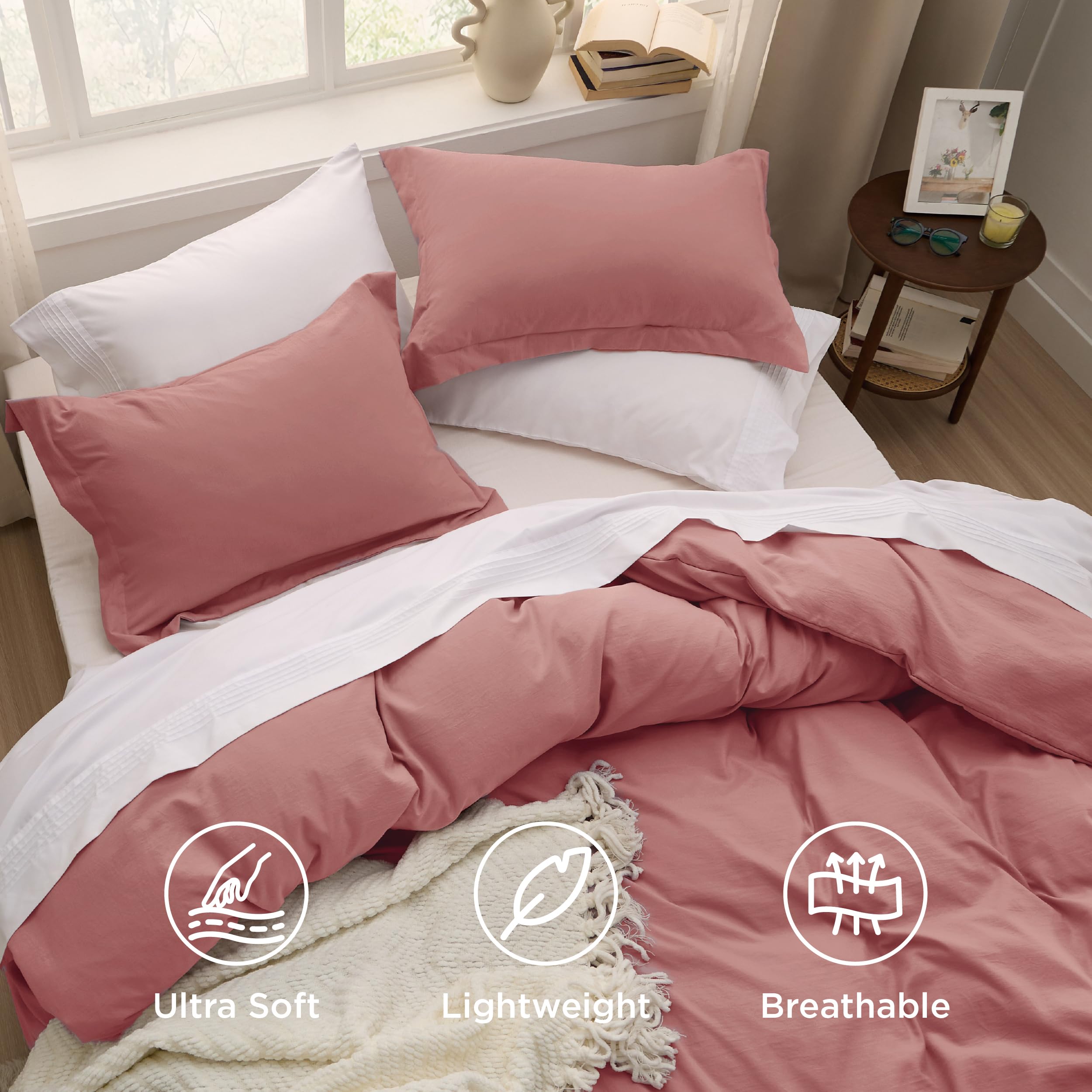 Bedsure pillow shams arranged complementing duvet for cohesive styling