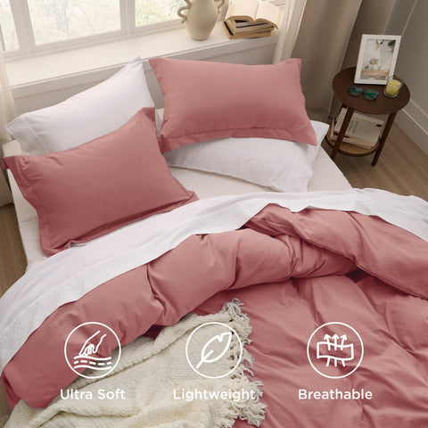 Bedsure pillow shams arranged complementing duvet for cohesive styling