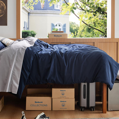 Bedsure pillow sham on bed illustrating matching set and coordinated bedroom style