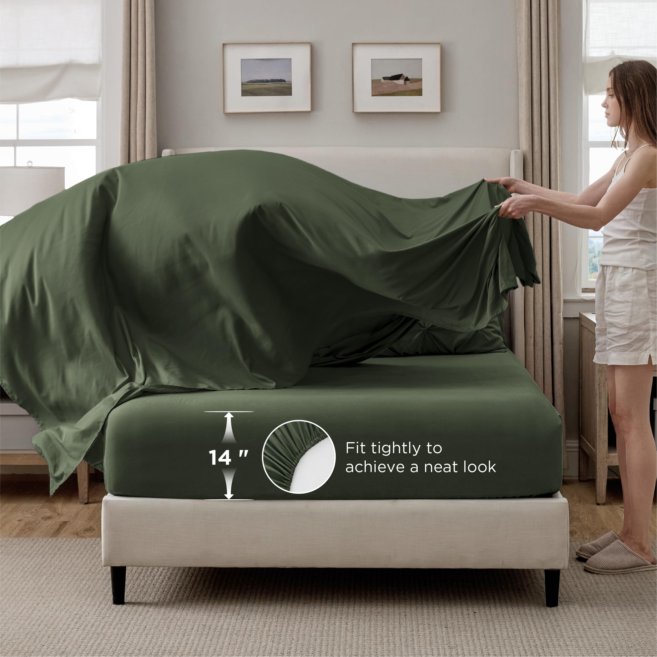 Bedsure pillow shams and cases styled on bed showing coordinated set and polished look benefit