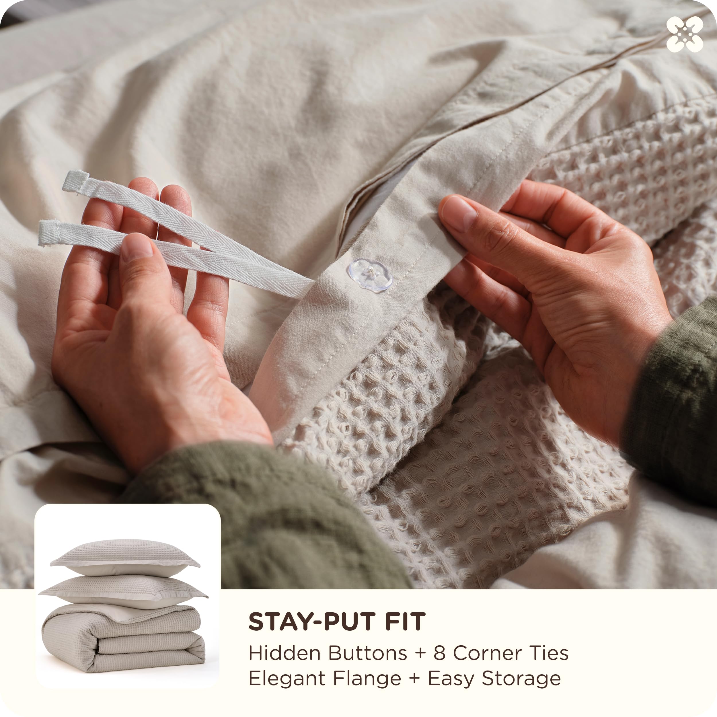 Bedsure matching pillow shams arranged to show coordinated, soft aesthetic
