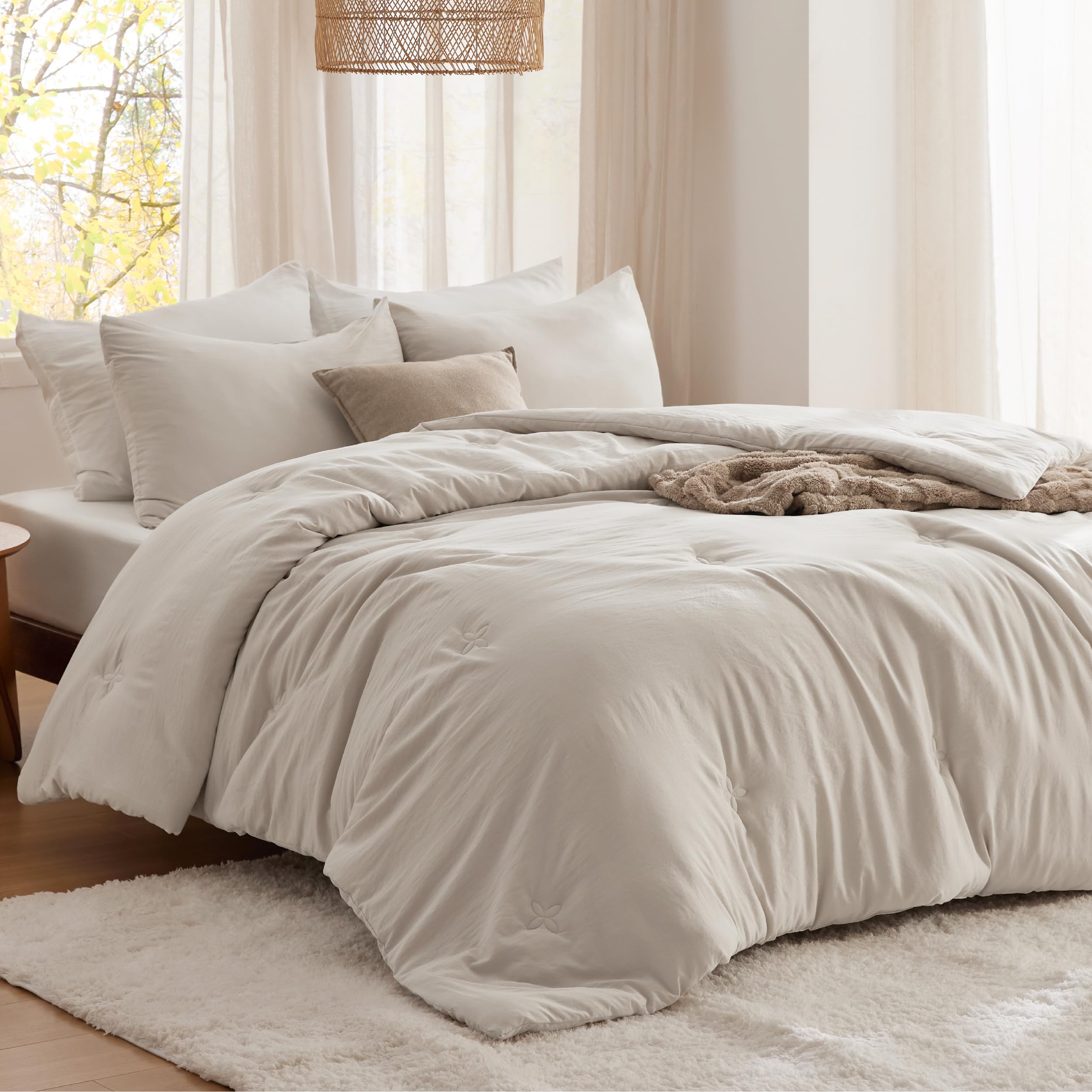 Bedsure matching pillow shams close-up showing coordinated finish