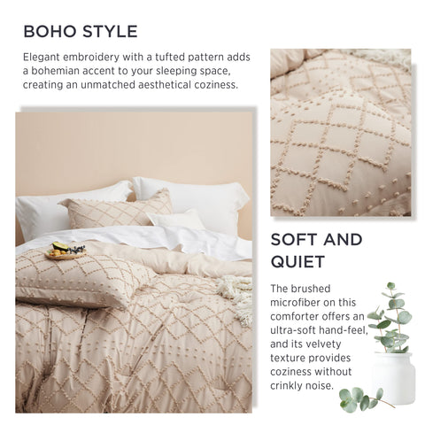Bedsure pillow shams close-up showing matching fabric and supportive, fluffy finish