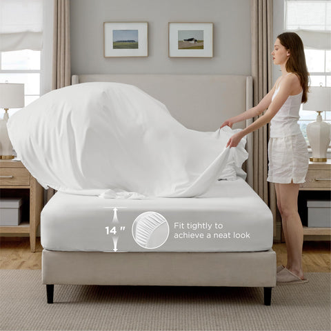 Bedsure pillow shams detail highlighting pinch-pleat design for polished bedroom decor