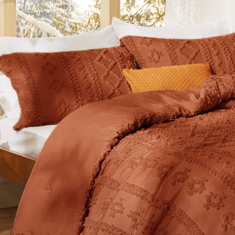 Bedsure matching pillow shams detail showing coordinated stitched edges